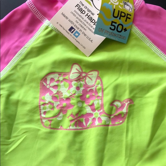Flap Happy Girls Baby UPF50+Graphic Rash Guard NWT - Picture 2 of 9